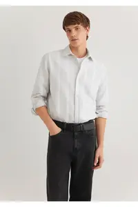 Mavi Striped Gray Shirt Regular Fit / Normal Cut -70075 - Image 3