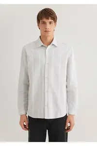 Mavi Striped Gray Shirt Regular Fit / Normal Cut -70075 - Image 4