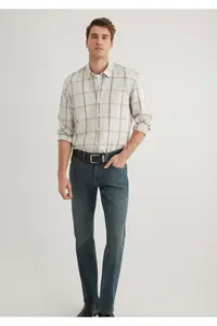 Mavi Checkered Ecru (TENCEL™) Lyocell Shirt Slim Fit / Slim Fit -89583