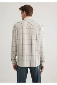Mavi Checkered Ecru (TENCEL™) Lyocell Shirt Slim Fit / Slim Fit -89583 - Image 4