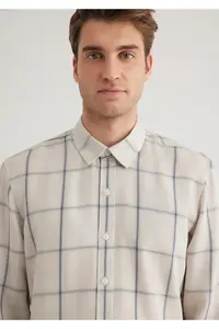 Mavi Checkered Ecru (TENCEL™) Lyocell Shirt Slim Fit / Slim Fit -89583 - Image 5