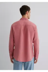 Mavi Pink Linen Shirt Regular Fit / Normal Cut -71104 - Image 5