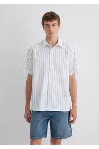 Mavi Gray Striped White Shirt Regular Fit / Normal Cut -70096 - Image 4