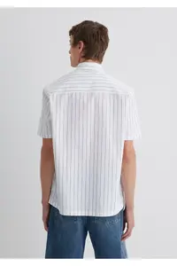 Mavi Gray Striped White Shirt Regular Fit / Normal Cut -70096 - Image 5
