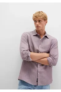 Mavi Striped Purple Shirt Regular Fit / Normal Cut -90926 - Image 2