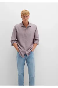 Mavi Striped Purple Shirt Regular Fit / Normal Cut -90926 - Image 3