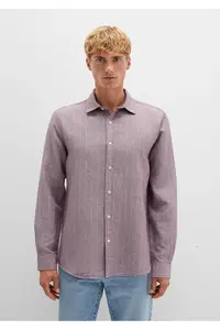 Mavi Striped Purple Shirt Regular Fit / Normal Cut -90926 - Image 4