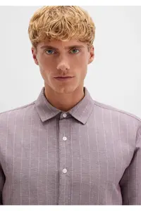 Mavi Striped Purple Shirt Regular Fit / Normal Cut -90926 - Image 6