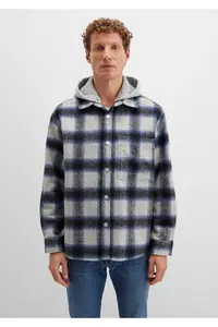 Mavi Wool Blend Checkered Shirt Loose Fit / Loosely Comfortable Cut -91301 - Image 3
