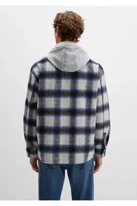 Mavi Wool Blend Checkered Shirt Loose Fit / Loosely Comfortable Cut -91301 - Image 4