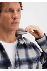 Mavi Wool Blend Checkered Shirt Loose Fit / Loosely Comfortable Cut -91301 - Image 6