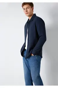 Mavi Navy Blue Shirt with Pockets Regular Fit / Normal Cut -70490 - Image 2