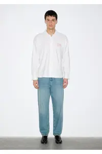 Mavi M Heart Embroidered White Shirt Oversize / Wide Cut -620 - Image 5