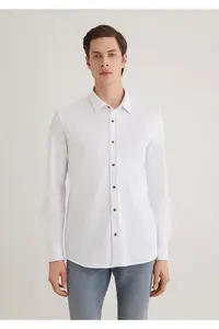 Mavi White Knitted Shirt Fitted - Image 4