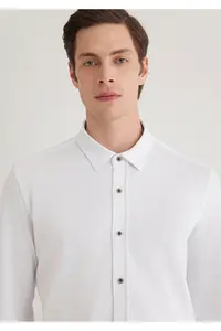 Mavi White Knitted Shirt Fitted - Image 6