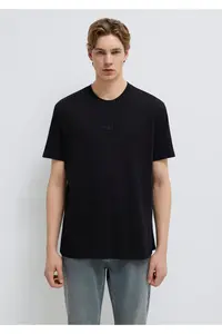 Mavi Logo Printed Black T-Shirt Loose Fit -900 - Image 3