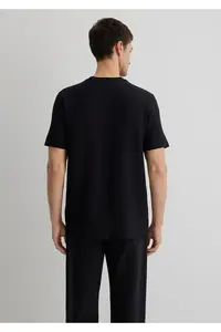 Mavi Textured Black Basic T-Shirt Regular Fit / Normal Cut -900 - Image 5
