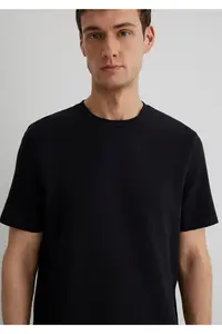 Mavi Textured Black Basic T-Shirt Regular Fit / Normal Cut -900 - Image 6