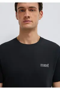 Mavi Logo Printed Black Interlock T-Shirt Slim Fit / Slim Fit -900 - Image 5