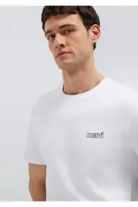 Mavi Logo Printed White Interlock T-Shirt Slim Fit / Slim Fit -620 - Image 2