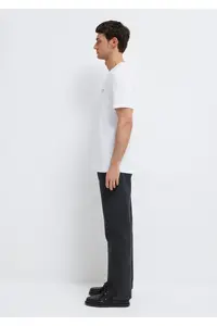 Mavi Logo Printed White Interlock T-Shirt Slim Fit / Slim Fit -620 - Image 5
