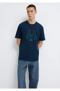Mavi Logo Printed Navy Blue T-Shirt Regular Fit / Normal Cut -70490