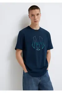 Mavi Logo Printed Navy Blue T-Shirt Regular Fit / Normal Cut -70490 - Image 2