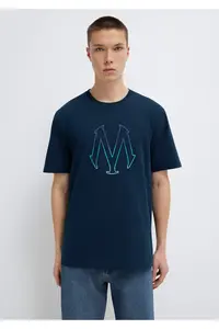 Mavi Logo Printed Navy Blue T-Shirt Regular Fit / Normal Cut -70490 - Image 3