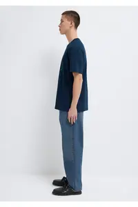 Mavi Logo Printed Navy Blue T-Shirt Regular Fit / Normal Cut -70490 - Image 4