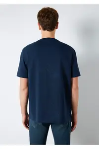 Mavi Crew Neck Navy Blue Basic T-Shirt Loose Fit / Loosely Comfortable Cut -70497 - Image 6