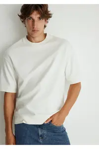 Mavi Crew Neck White T-Shirt Loose Fit / Loosely Comfortable Cut -70057