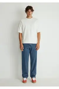 Mavi Crew Neck White T-Shirt Loose Fit / Loosely Comfortable Cut -70057 - Image 3
