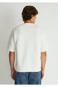 Mavi Crew Neck White T-Shirt Loose Fit / Loosely Comfortable Cut -70057 - Image 4