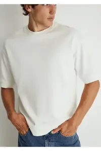 Mavi Crew Neck White T-Shirt Loose Fit / Loosely Comfortable Cut -70057 - Image 6