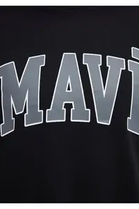 Mavi Logo Printed Black T-Shirt Loose Fit -900 - Image 6