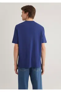 Mavi Logo Printed Navy Blue T-Shirt Loose Fit -70722 - Image 5