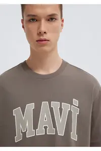 Mavi Logo Printed Brown T-Shirt Loose Fit -91601 - Image 6