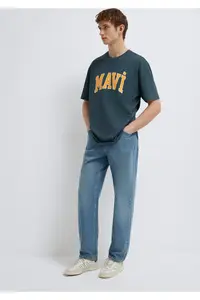 Mavi Logo Printed Green T-Shirt Loose Fit -71598 - Image 2