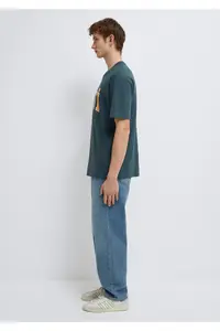 Mavi Logo Printed Green T-Shirt Loose Fit -71598 - Image 5