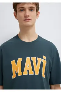 Mavi Logo Printed Green T-Shirt Loose Fit -71598 - Image 7