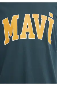 Mavi Logo Printed Green T-Shirt Loose Fit -71598 - Image 8