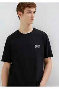 Mavi Logo Printed Black T-Shirt Regular Fit / Normal Cut -900 - Image 3