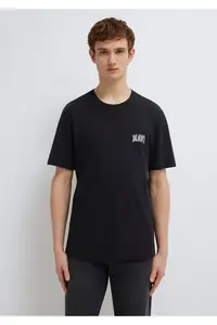 Mavi Logo Printed Black T-Shirt Regular Fit / Normal Cut -900 - Image 4