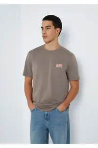 Mavi Logo Printed Brown T-Shirt Regular Fit / Normal Cut -87875