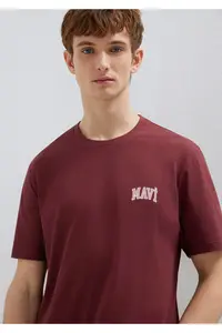 Mavi Logo Printed Claret Red T-Shirt Regular Fit / Normal Cut -70396 - Image 2