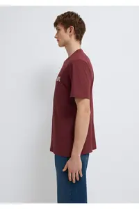 Mavi Logo Printed Claret Red T-Shirt Regular Fit / Normal Cut -70396 - Image 4