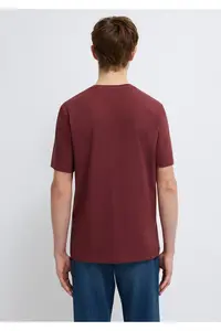 Mavi Logo Printed Claret Red T-Shirt Regular Fit / Normal Cut -70396 - Image 5