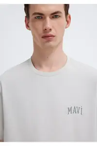 Mavi Logo Printed Gray T-Shirt Regular Fit / Normal Cut -70074 - Image 6