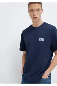 Mavi Logo Printed Navy Blue T-Shirt Regular Fit / Normal Cut -70497