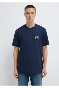 Mavi Logo Printed Navy Blue T-Shirt Regular Fit / Normal Cut -70497 - Image 3